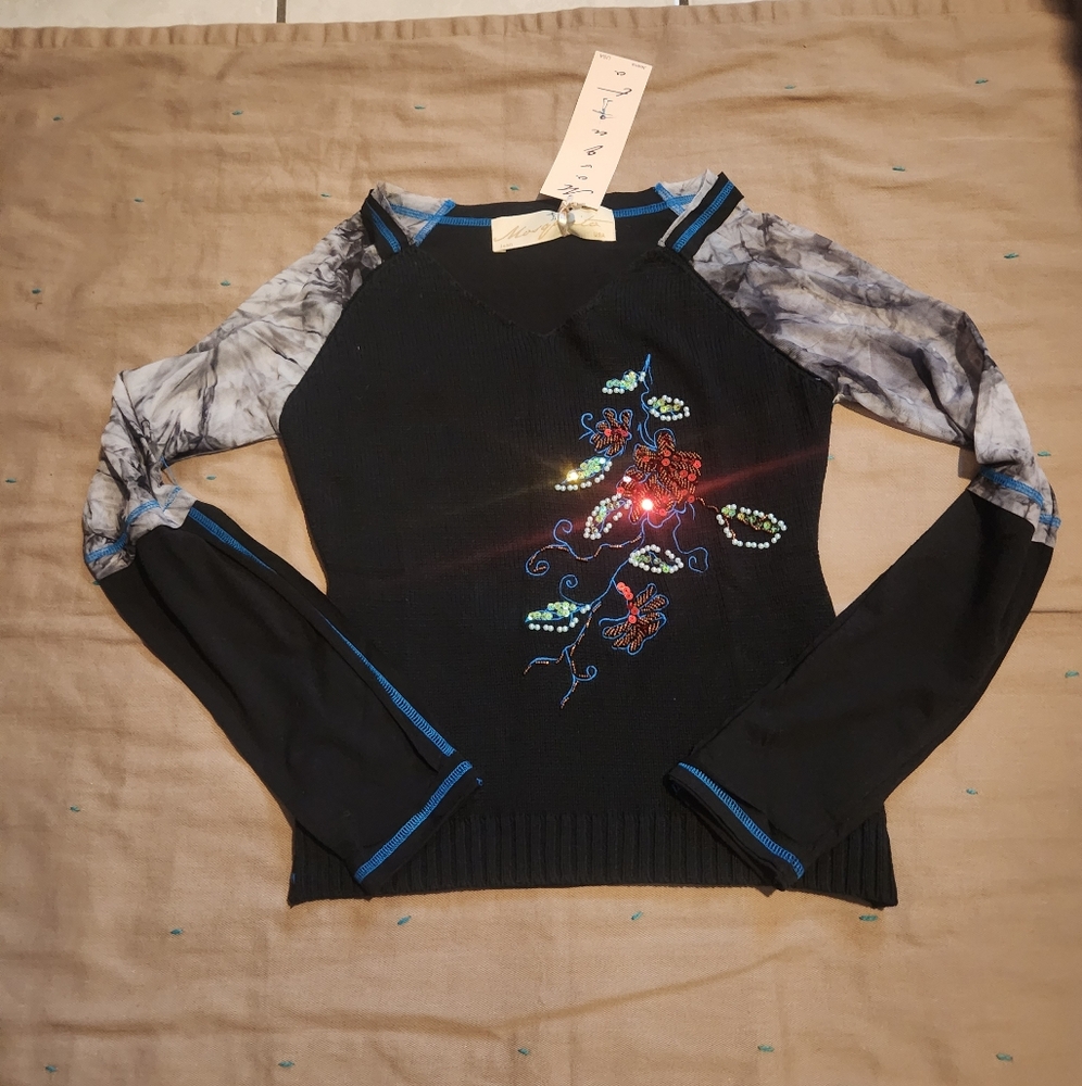 Mosquito Jeans  Embroidered Long Sleeves Top Size L